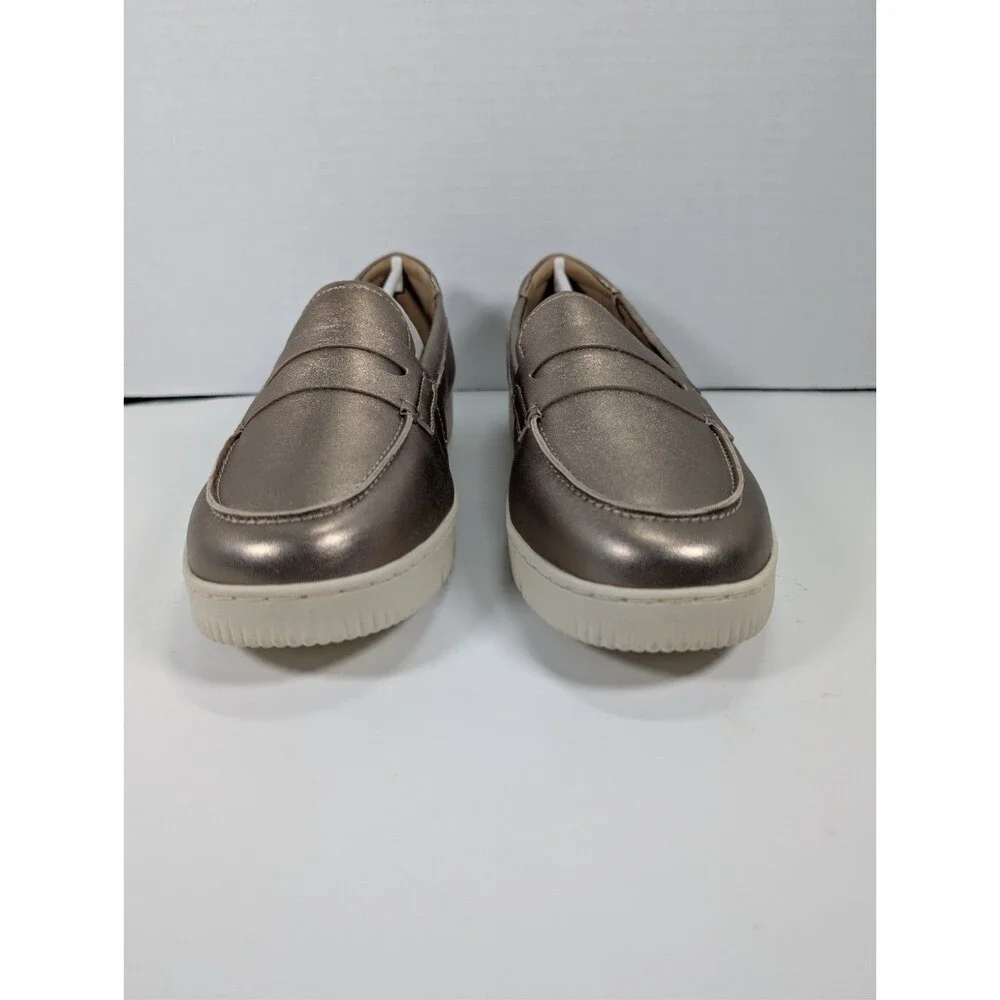 Easy Spirit Womens Size 11W Karin eFlex Slip On Loafers Bronze Leather NIB